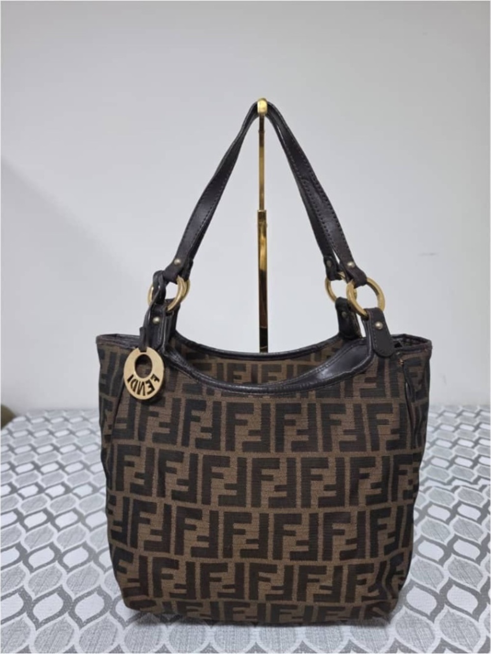 Authentic FENDI Zucca Small Chef Shopping Tote Brown